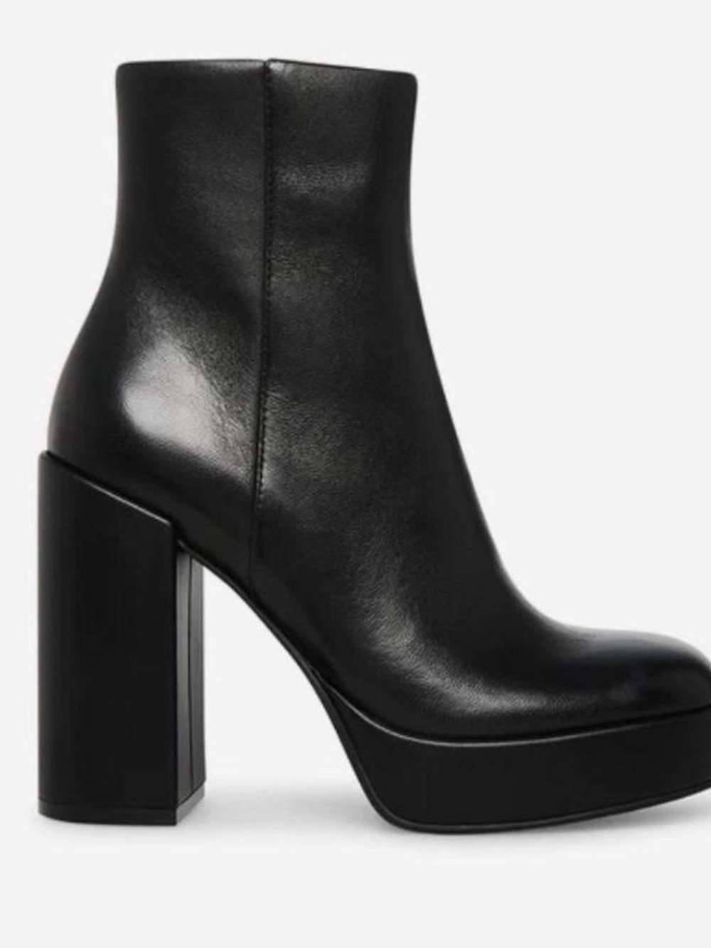 Steve Madden Zenia black leather platform boots US 8